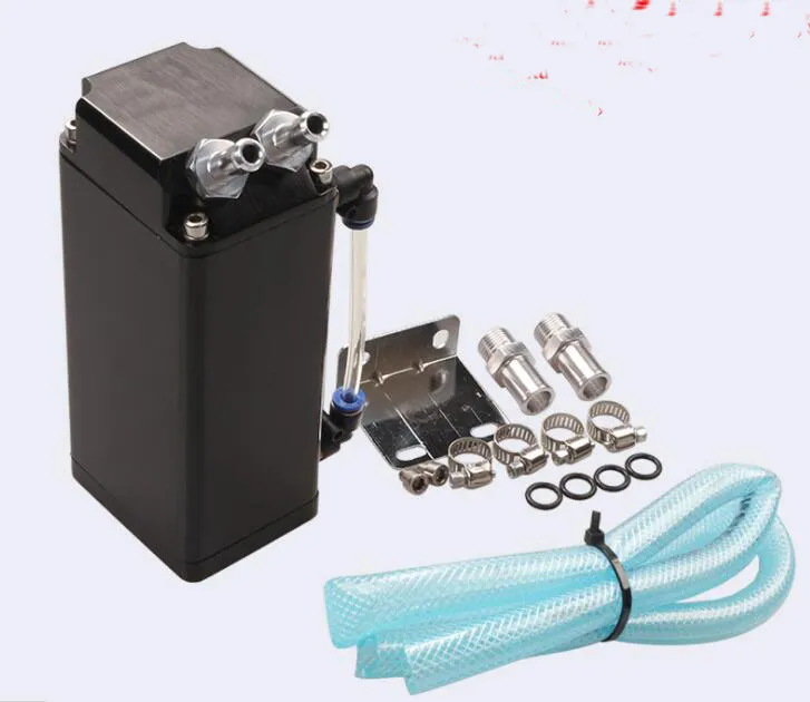 アルミ製ユニバーサル角型オイルキャッチ缶 0.5L ブラック/レッド/シルバー